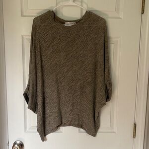 Cupshe Heather Brown Asymmetrical Poncho Sweater